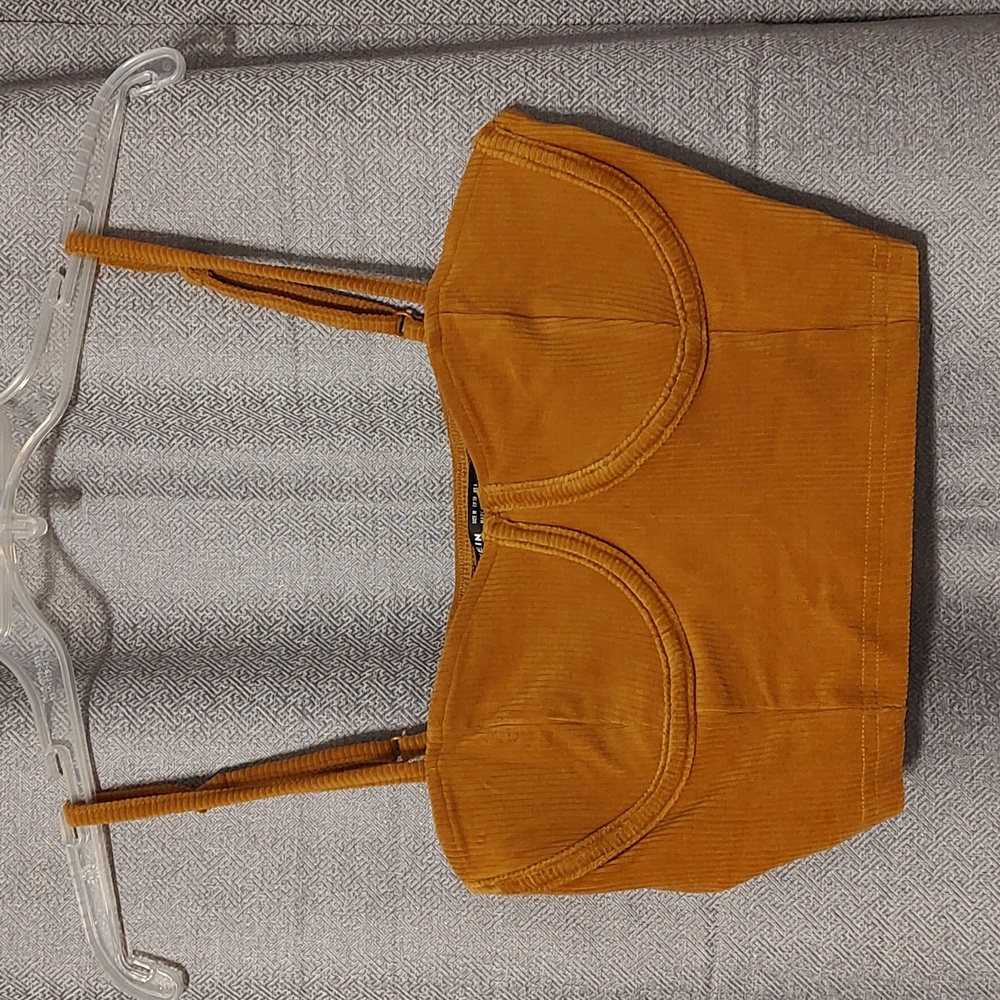 SHEIN Corduroy Bustier/Cami Cropped Sz Med